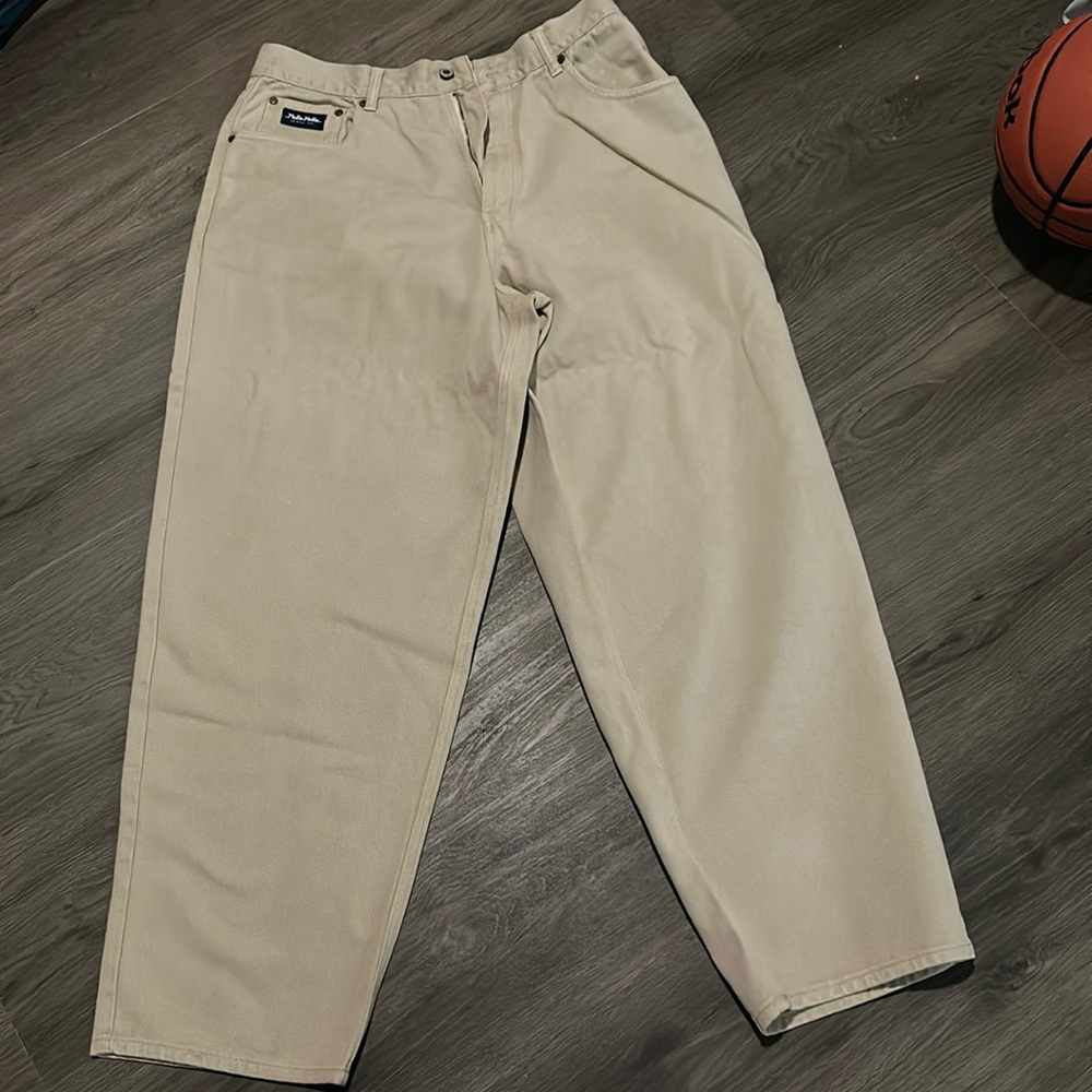 Vintage Pelle Pelle., Mens, W36/L32 Beige/tan denim jeans.